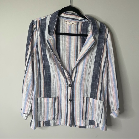 Xirena mixed striped‎ lightweight cotton blazer XS - Picture 1 of 6